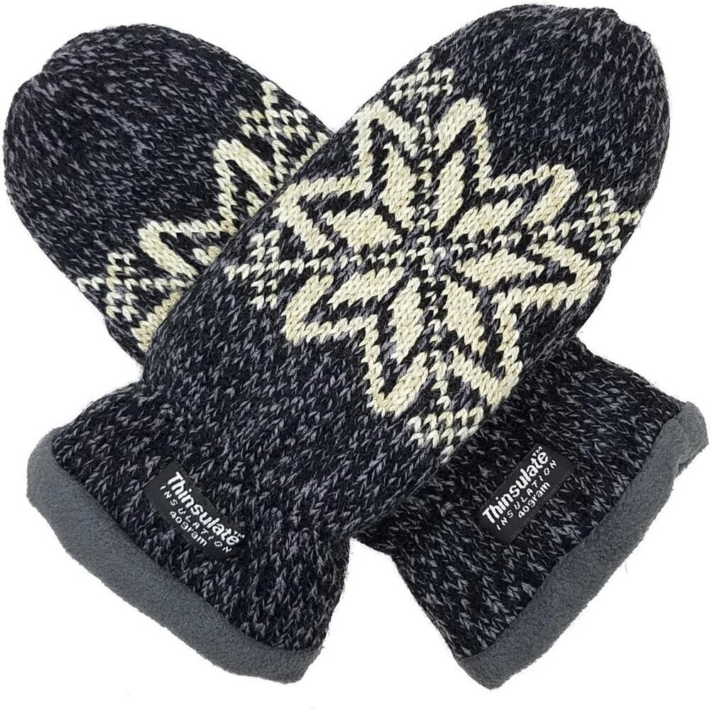 Cozy Snowflake Mittens for Women  Thinsulate Fleece Lined